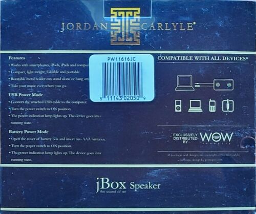 ALTAVOZ JORDAN CARLYLE JBOX NUEVO NUNCA USADO GRAN REGALO - Imagen 2 de 2
