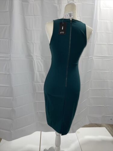 Privy Women's Green Sleeveless Midi Cocktail V-Neck Bodycon Dress S - Picture 5 of 7