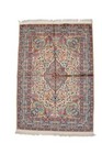 Luxury Wool Silk Handmade Oriental Medallion Soft Turkish 4x6 Cream Area Rug