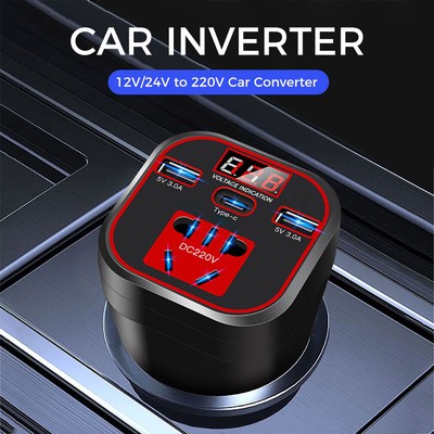 Car Power Converter Inverter 12V/24V to 220V Adapter Charger Cigarette Lighter
