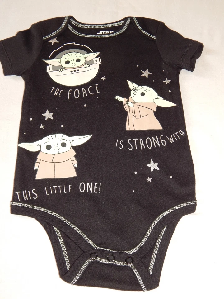 3 pc Star Wars Bodysuit Set Boys Size 12 & 18 Months Baby Yoda Darth R2D2 c3po - Image 4 of 4