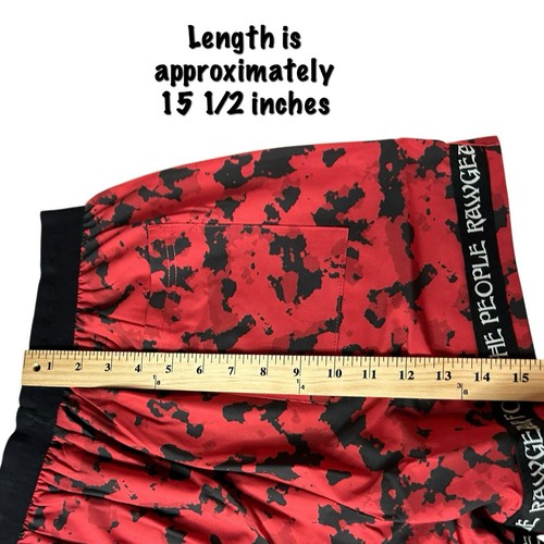 Pantaloncini da palestra leggeri Raw Gear For The People piccoli rossi e neri nuovi con etichetta uomo - Foto 9 di 11