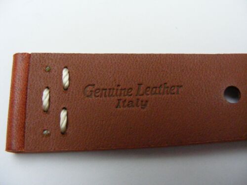 Geckota Vintage Style Genuine Italian Hand Made Leather Tan Watch Strap 22mm - Picture 11 of 12