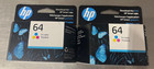 HP 64 Tri-Color N9J89AN 2 pudełka Oryginalna stalówka OEM 2025 Darmowa S/H