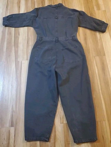 Free People We The Free Marci Women’s Large Coverall Jumpsuit Black Denim Jeans - Picture 13 of 14
