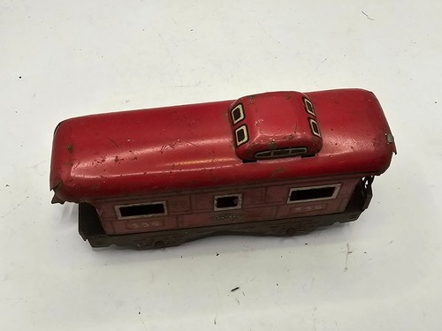 Vintage Marx Tin Litho New York Central NYC 556 O Scale Train Caboose Red - Picture 5 of 7