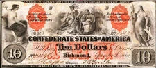 1861 $10 CSA T22 *Reproduction* Civil War Currency Indians, Thetis Pictured