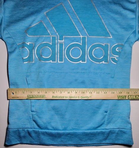 Adidas Boys Youth Light Blue Pullover Hooded Sweatshirt Size Medium 10/12 - Picture 11 of 15