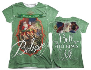 Polar Express Movie SANTA 2-Sided Sublimated All Over Print Poly Cotton T-Shirt