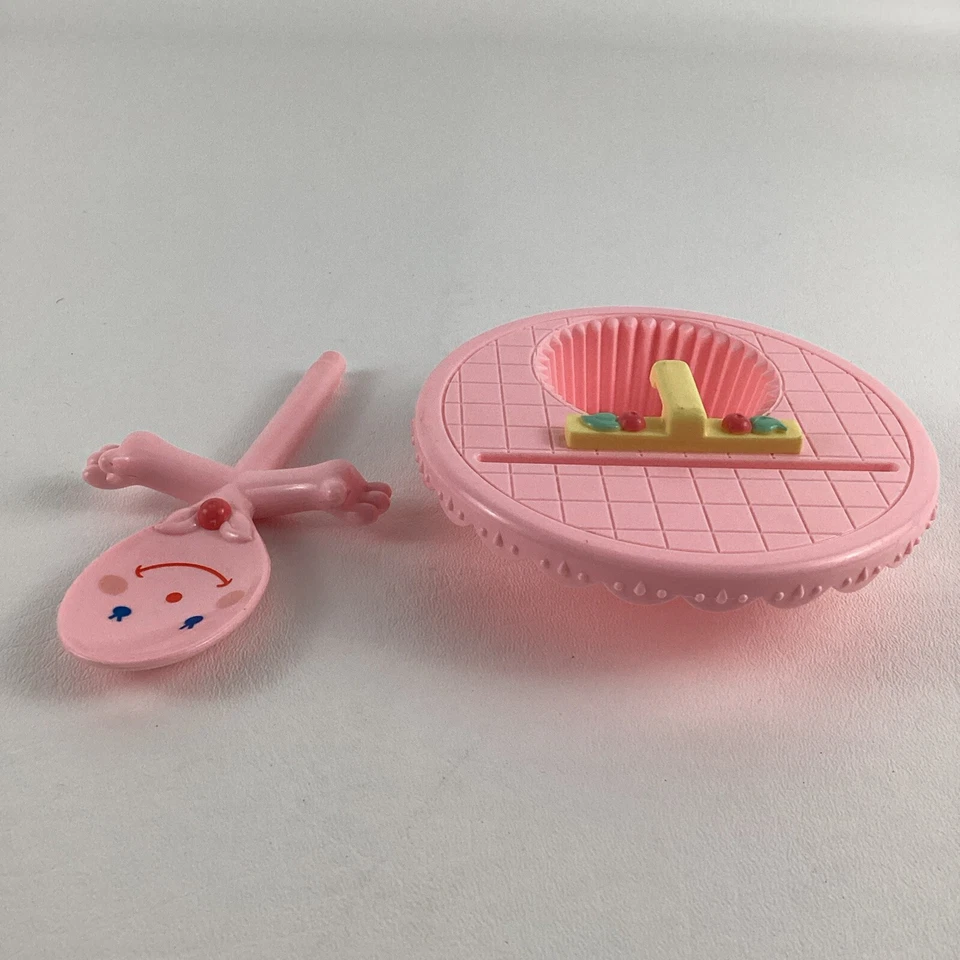 Cherry Merry Muffin Mix N Wash Juego Cuchara Cuenco Fregadero De Colección 1988 Juguete Mattel Foto 4 de 4