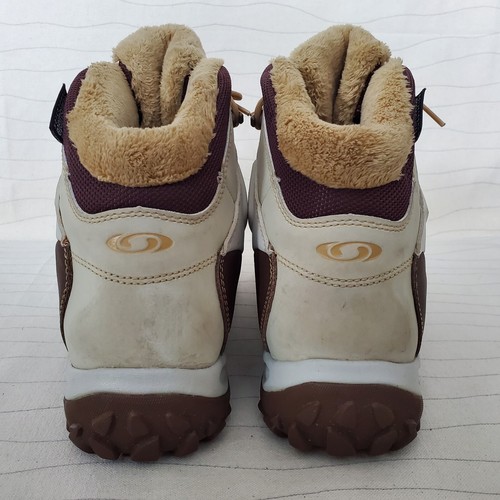 Salomon Womens TS Waterproof Thinsulate Brown Cream Winter Boots Size 10 - Picture 6 of 15