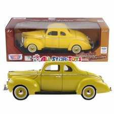 1940 Ford Coupe Deluxe Coupe 1/18 Diecast Car Model by Motormax 73108 Yellow Red