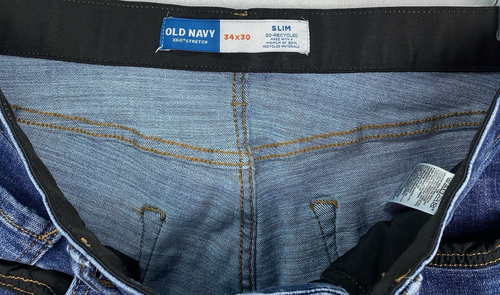 Old Navy Jeans Men 34x30 Blue Slim 360 Stretch Med/Dark Wash Denim Measure 35x29 - Picture 5 of 8
