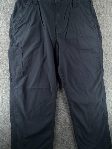 NWT Carhartt Canvas Work Dungaree Pants Loose Fit 38x34 Utility Blue BN0151-M - Picture 4 of 11