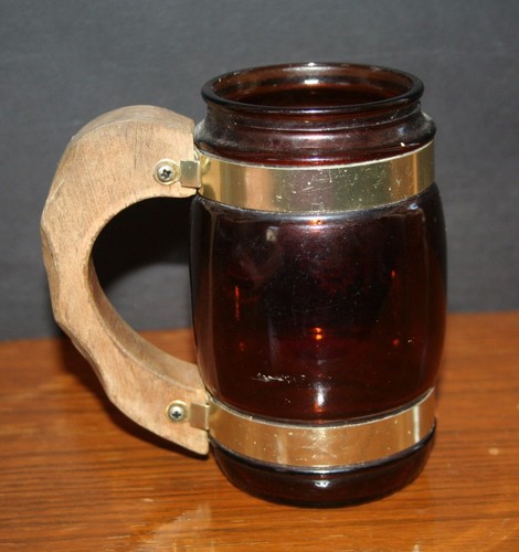 De Colección Años 70 Siesta Ware Marrón Vidrio Piedra Mango de Madera Western Ranch Diseño EE. UU. - Imagen 3 de 7