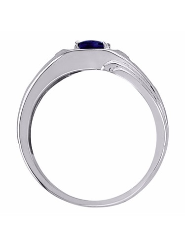 Anillo de plata 925 Rylos zafiro y diamante 7X5MM piedra preciosa piedra de nacimiento de septiembre - Imagen 3 de 3