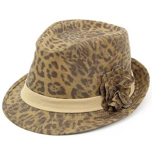 Hawkins Leopard Trilby hat Print Spotted Cap Flower Women