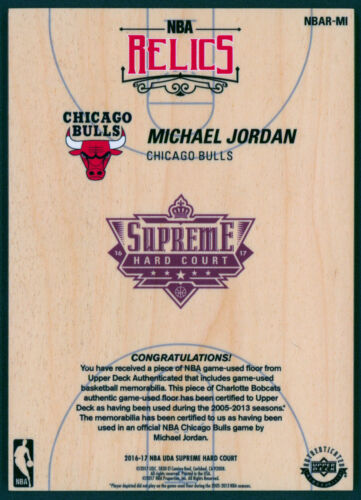 2017-18 UDA Supreme Hard Court MICHAEL JORDAN NBA Relikte Quad Spiel Trikot Boden - Bild 2 von 3