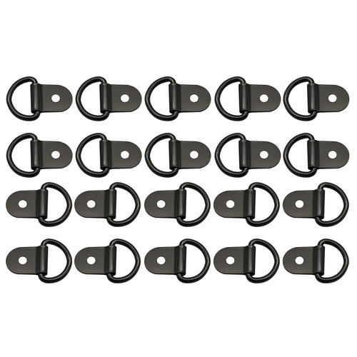20x black D shape Tie Down Anchors Ring for Car Truck Trailers RV boats power - Foto 6 di 6