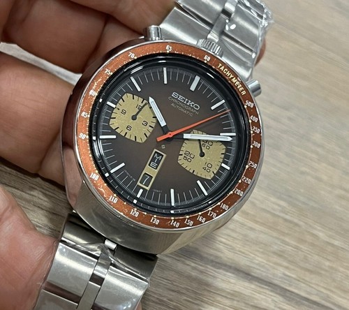 SEIKO BULL HEAD 0040 CHRONOGRAPH AUTOMATIK STAHL VINTAGE ARMBANDUHR FÜR HERREN