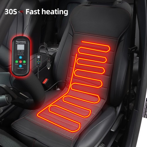 Universal Heated Car Seat Cover Cushion 12V 24V Heater Warmer Winter Pad Black; - Picture 5 of 15