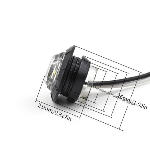 10 pcs. 3/4" - CLEAR - Marker Lights LED Truck Trailer Round Side Marker 12V DC - Picture 4 of 5