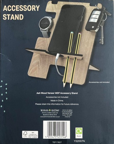 Ash Wood Veneer MDF Accessory Stand Mobile Keys Watch Kimm & Miller - 第 2/4 張圖片