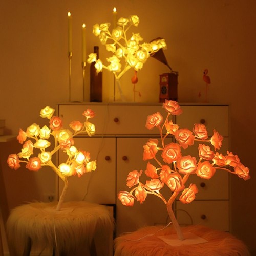 Elegant Rose Tree Lights Artificial Flower Night Light Valentine's Day Gift