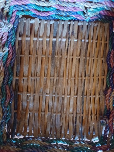 Vintage Wicker Rattan Basket Gathering Farm Country Decor Tri Color 6x 11x10 - Bild 7 von 11