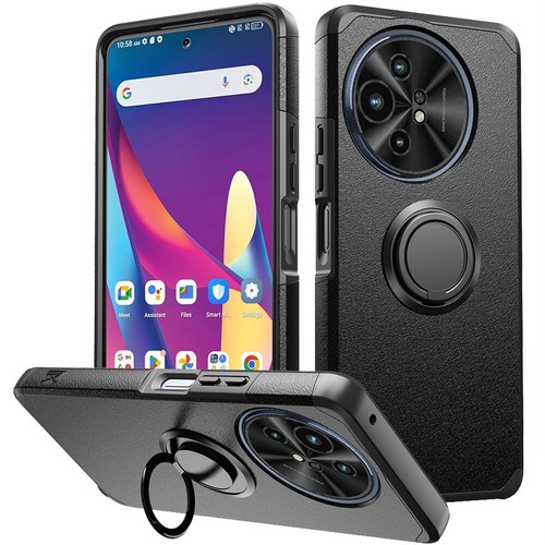 For TCL 50 XL 5G Case Dual Layered Rugged Cover with Ring stand + Tempered Glass - Picture 2 of 36