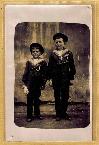 Vintage Fotokarte card RPPC 2 Kinder Junge Matrosenkleidung ph0249 - Bild 1 von 2