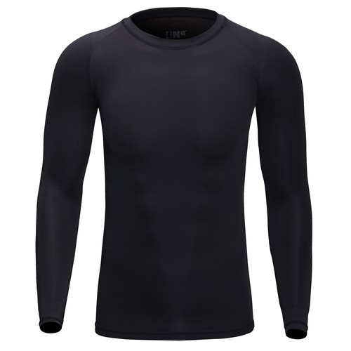 Men T Shirt Compression Long Sleeve Under Base Layer Quick Dry Sports Gym Tops - Picture 1 of 18