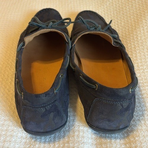 Austen Heller Kingston Blue Camo Suede Leather Loafers size 11 - Picture 7 of 9