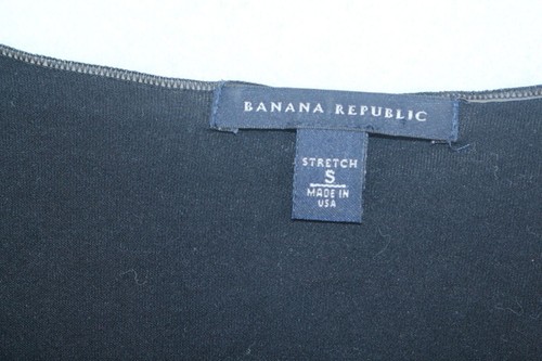 Banana Republic Bluse Oberteil Damen klein schwarz vorne Knoten Langarm leicht - Bild 6 von 6
