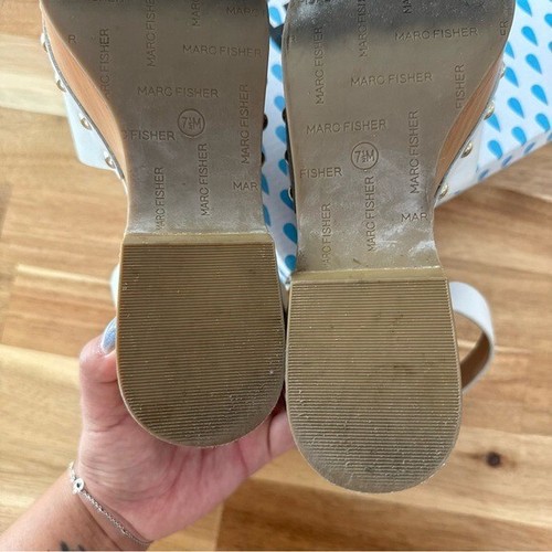 Marc Fisher Diona weiße Plateau-Sandalen aus Holzimitat Größe 7,5 - Bild 13 von 13