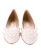 Tod's Women's Leather Studded Accents Ballet Flat Shoes - Size 7.5 - Pre-Owne
