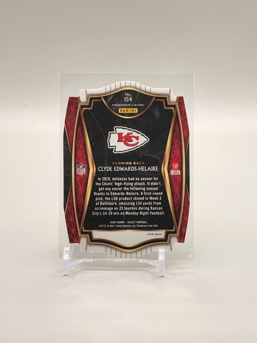 Clyde Edwards-Helaire 2020 Select #154 Rookie Premier Level Purple Prizm Die Cut - Picture 2 of 2