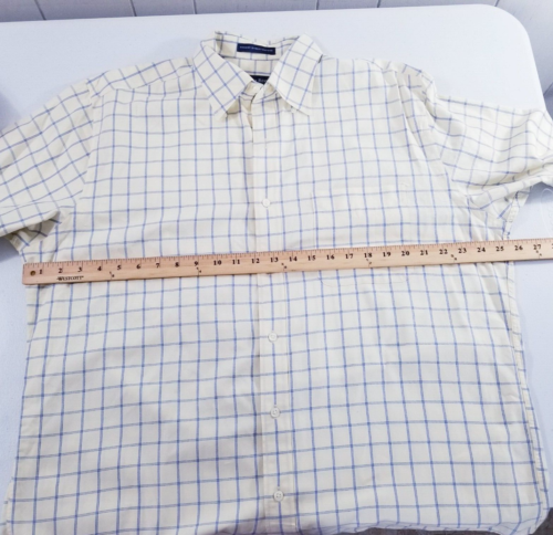 Austin Reed Shirt Men Size Large Yellow Windowpane Regent Street Oxford - Picture 4 of 11
