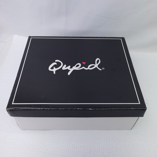 NEW Qupid Kancy 4" Tall Block Heels Rhinestone Straps Black Satin Shoes Size 10 - Picture 9 of 11