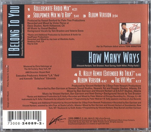 TONI BRAXTON I Belong to You RADIO MIX How Many Ways THE VH1 MIX CD         0911 - Imagen 3 de 3