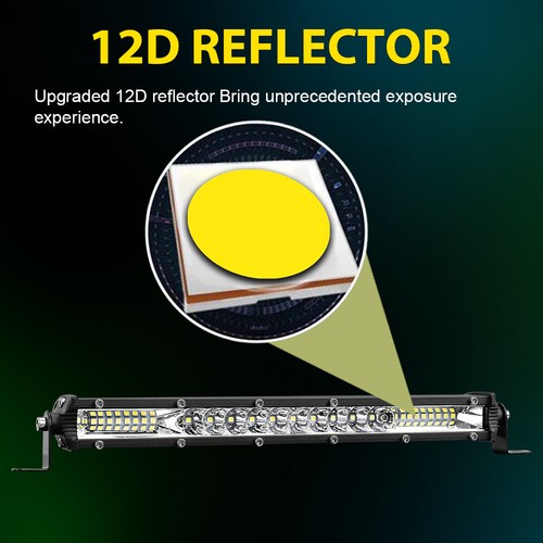 10inch Slim LED Light Bar Spot Flood Combo Work Truck SUV ATV Driving Offroad - Picture 12 of 18