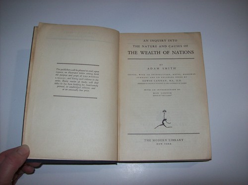 The Wealth of Nations, by Adam Smith, Modern Library, FIRST Edition, 1937, rare - Bild 5 von 16