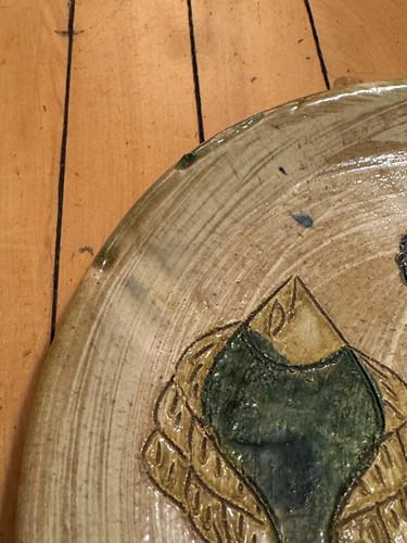 Plato de Cerámica Vintage Oaxaca México Dolores Porras con Patrón de Patrón de Pez - Imagen 8 de 11