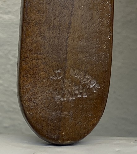 Vintage Wood Salad Bowl 11.25” Diam W/Servers Fork Spoon Haiti - Picture 5 of 5