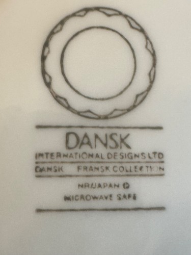 Dansk Fransk Collection Blanc Pattern: 4 Coffee Cup Saucers - Picture 3 of 3