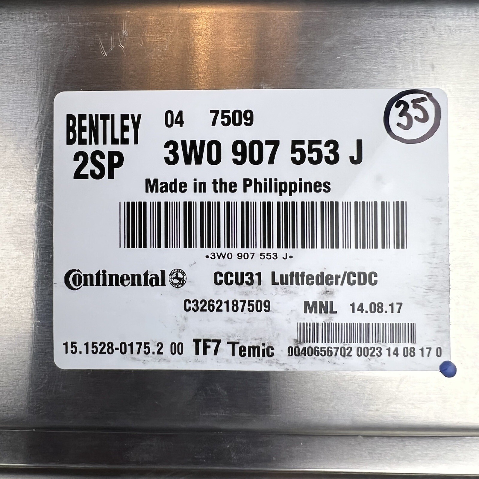 2006-12 BENTLEY CONTINENTAL FLYING SPUR ADAPTIVE SUSPENSION CONTROL MODULE OEM
