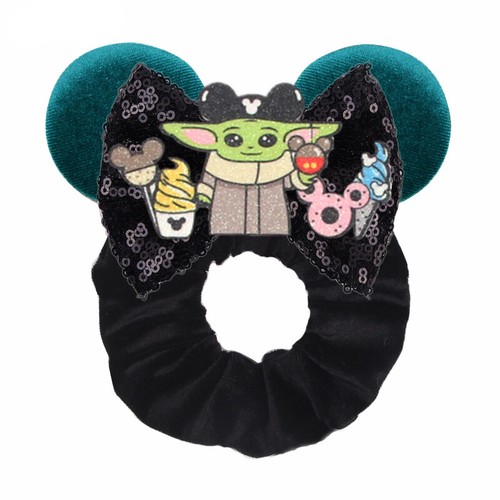 Minnie Ears Velvet Scrunchie Ponytail Holder - Picture 78 of 84