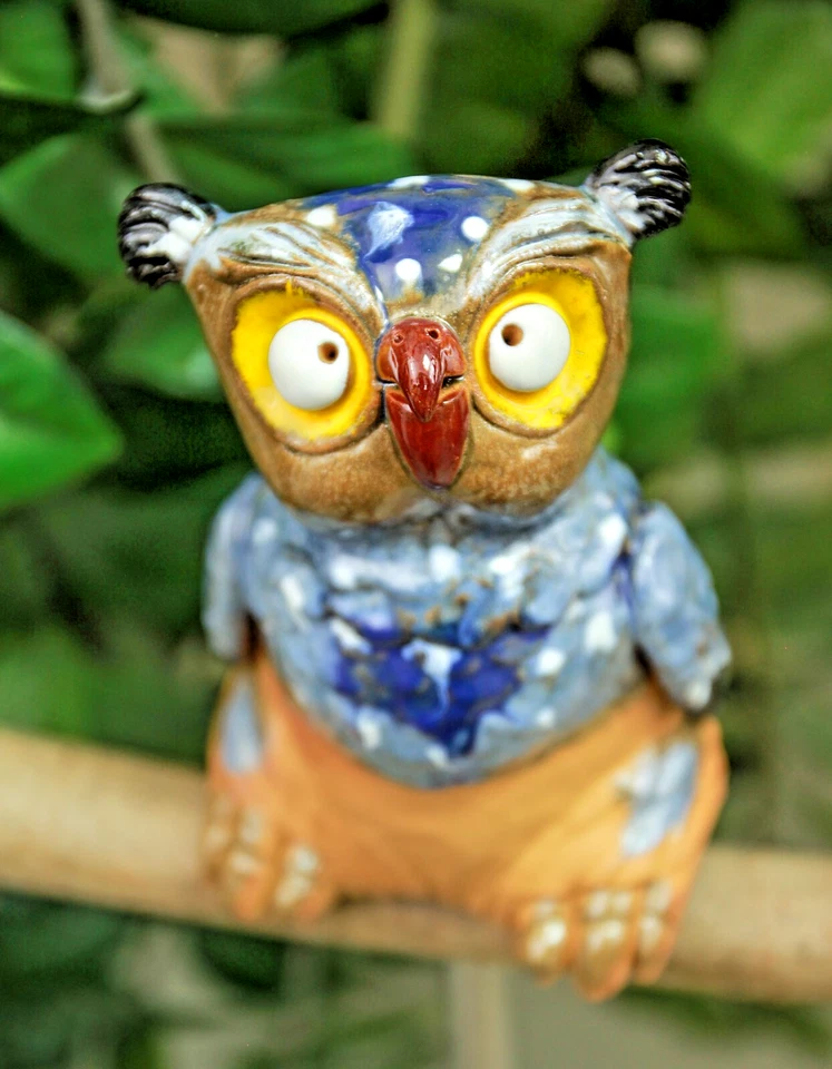 Cerámica Decoración Jardín Animal Búho Estatuilla Césped Estaca Pájaro H 18 pulgadas Midene Foto 3 de 4