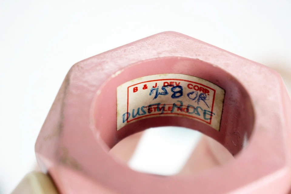 Oriental Style Napkin Rings Vintage Group of 5 Colored Wood/2 Stained 1970s-80s - Image 4 of 4