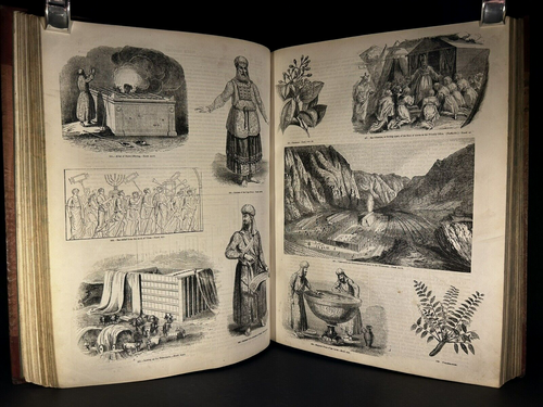 1845 PICTORIAL SUNDAY BOOK Kitto ILLUSTRATED Steele Plates ENGRAVINGS Color Maps - Picture 15 of 24
